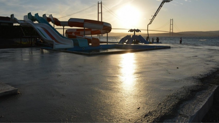 Lapseki'de Aqua Park projesi hızla ilerliyor