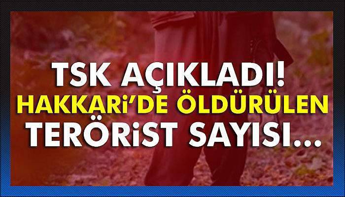 TSK açıkladı: Hakkari’de öldürülen terörist sayısı...