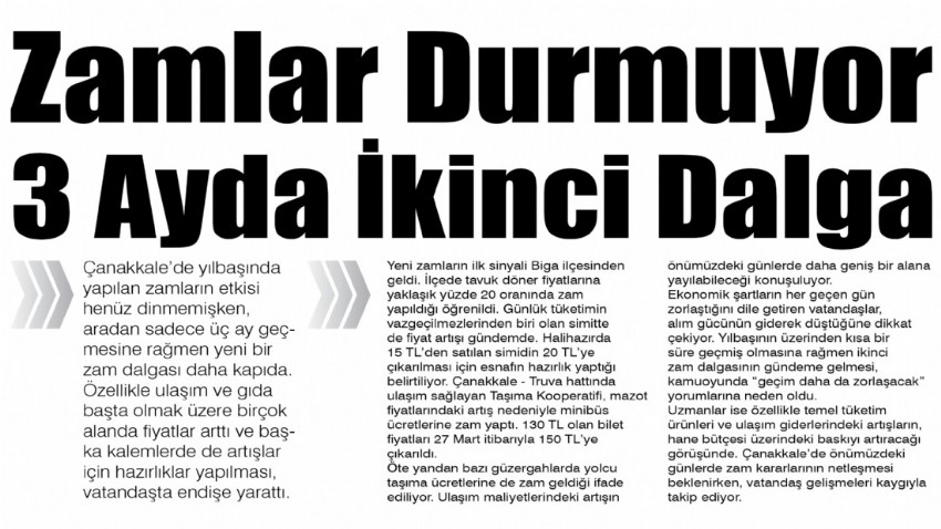 Zamlar Durmuyor 3 Ayda İkinci Dalga