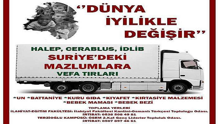 Çanakkale'den Suriye'ye vefa tırı