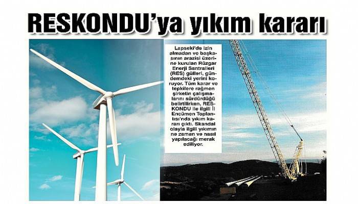 RESKONDU’ya yıkım kararı