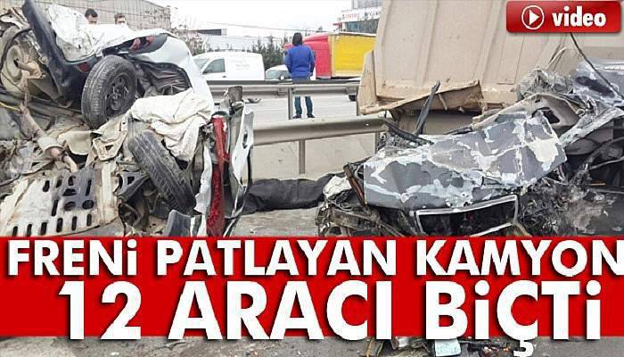 Freni patlayan kamyon 12 aracı biçti!