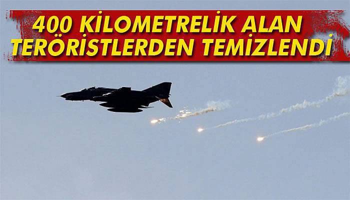 400 kilometrelik alan teröristlerden temizlendi