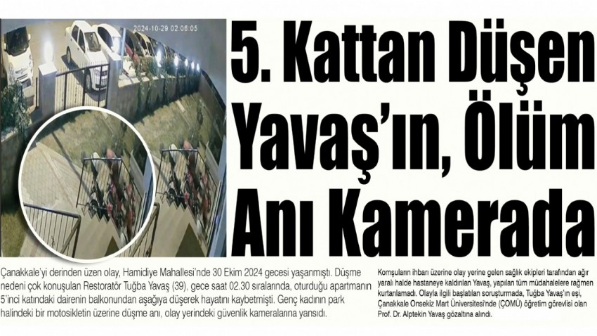 5. kattan düşen Yavaş’ın ölüm anı kamerada