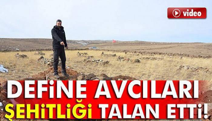 Define avcıları şehitliği talan etti