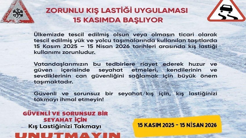 Zorunlu Kış Lastiği Uygulaması Başladı