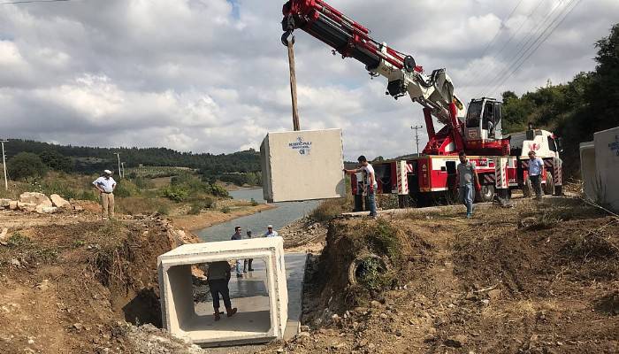 Çan Bardakçılar menfez çalışmaları tamamlandı