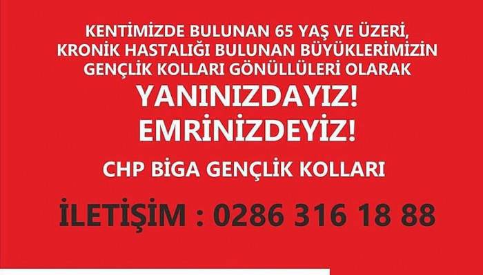 BİGA CHP İLÇE GENÇLİK KOLLARI’NDAN YAŞLILARA YARDIM