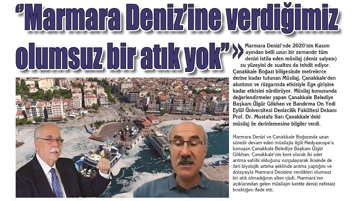 ‘’Bizim Marmara Deniz’ine verdiğimiz olumsuz bir atık yok’’
