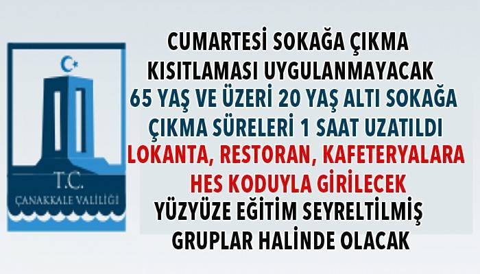 ÇANAKKALE İL UMUMİ HIFZISSIHHA KURULU KARARLARI AÇIKLANDI