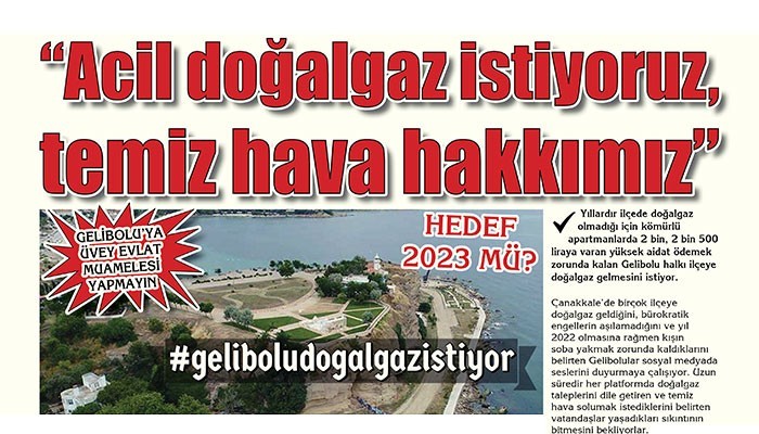 'GELİBOLU’YA ÜVEY EVLAT MUAMELESİ YAPMAYIN'