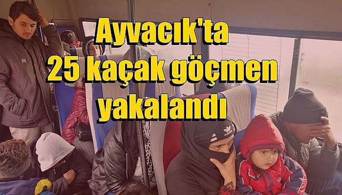 Ayvacık'ta 25 kaçak göçmen yakalandı (VİDEO)