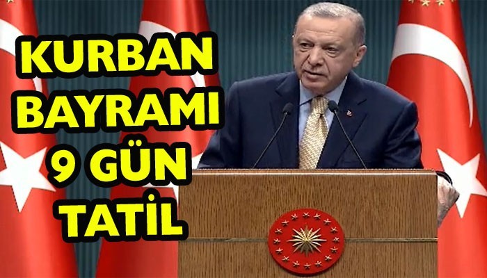 BAYRAM TATİLİ 9 GÜNE ÇIKARILDI