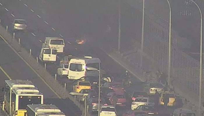 Haliç Köprüsü'nde korkutan yangın