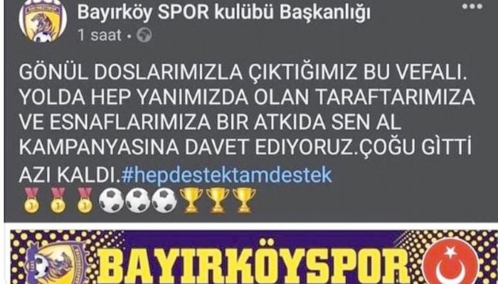 Bayırköyspor'a Destek İçin Bir Atkı da Sen Al