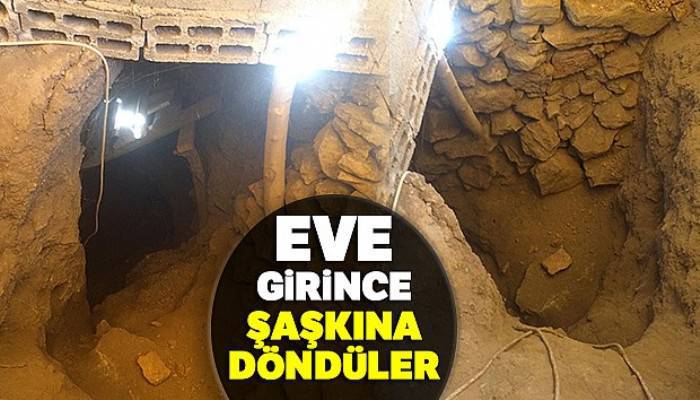 Eve giren jandarma 33 metrelik tünelle karşılaştı