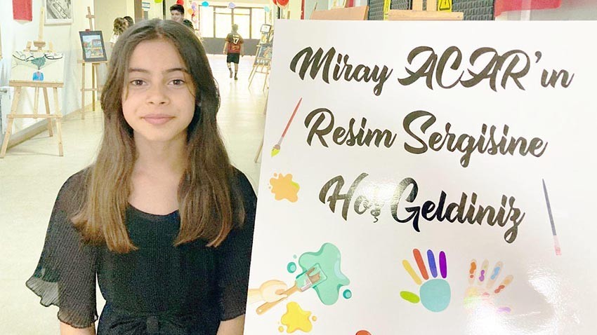 5. sınıf öğrencisi resim sergisi açtı