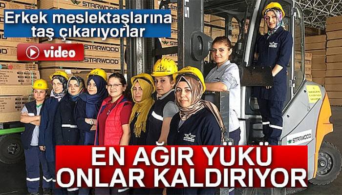 En ağır yükü forklift operatörü anneler kaldırıyor