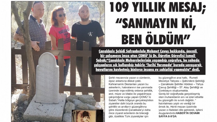109 YILLIK MESAJ; “SANMAYIN Kİ, BEN ÖLDÜM”