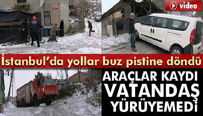 Yollar buz pistine döndü 