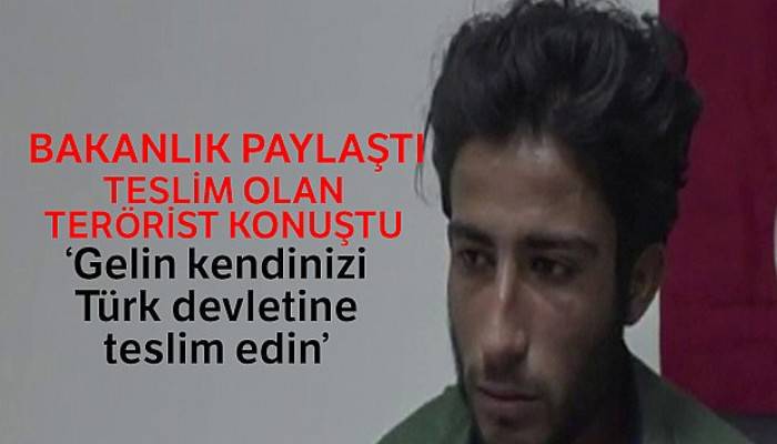 Teslim olan terörist: 'Siz orada savaşanlar, gelin kendinizi Türk devletine teslim edin'
