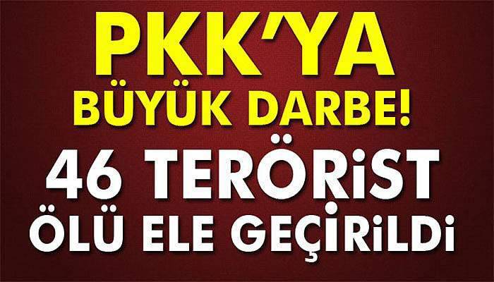 PKK'ya büyük darbe: 46 terörist ölü ele geçirildi