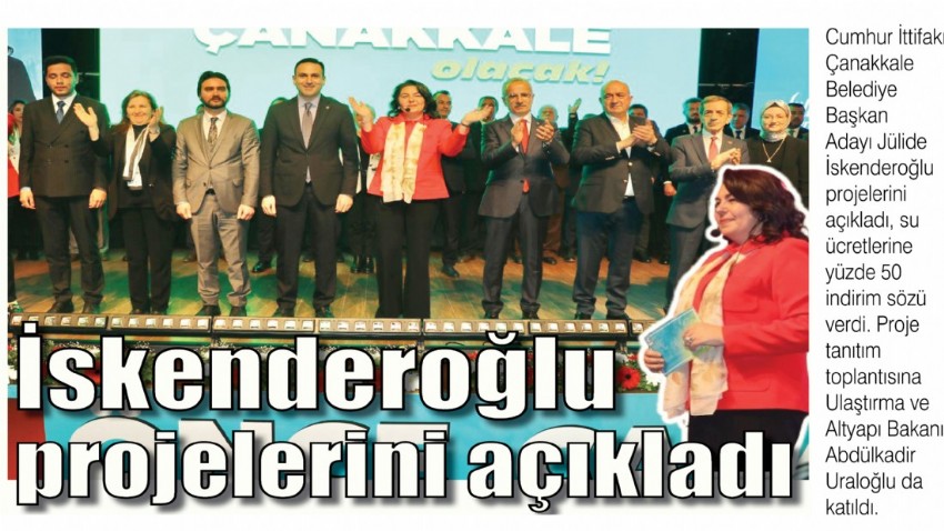 İskenderoğlu projelerini açıkladı