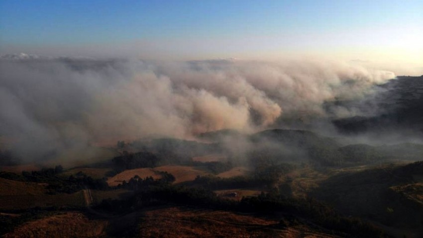 Çanakkale'deki yangın geniş bir alanda devam ediyor (VİDEO)
