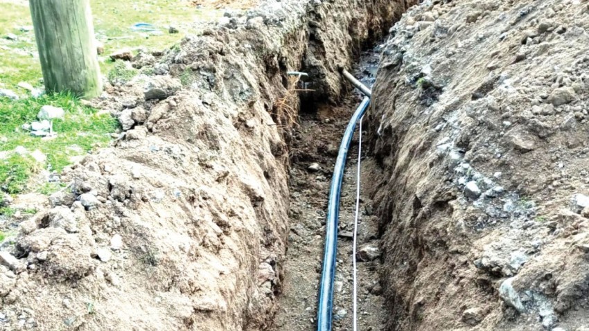 Köyün içme suyu terfi hattı kuruldu