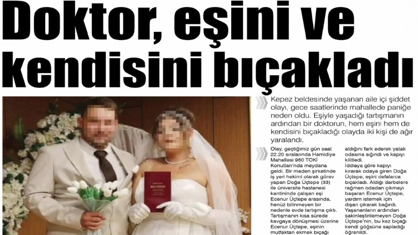 Doktor, Eşini ve Kendisini Bıçakladı