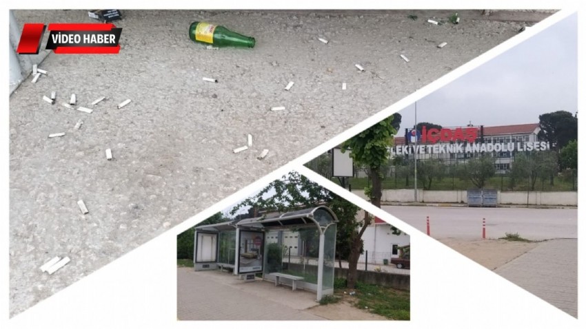 BİGA’DA OKUL ÖNÜNDE YAKIŞMAYAN GÖRÜNTÜ
