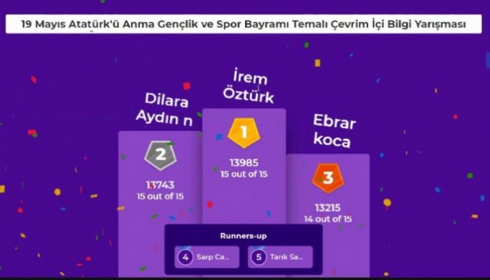 Bilgi Yarışmasının Sonuçları Belli Oldu