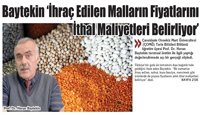 Baytekin ‘İhraç Edilen Malların Fiyatlarını İthal Maliyetleri Belirliyor’