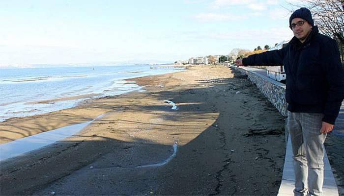  Yalova'da deniz 20 metre çekildi