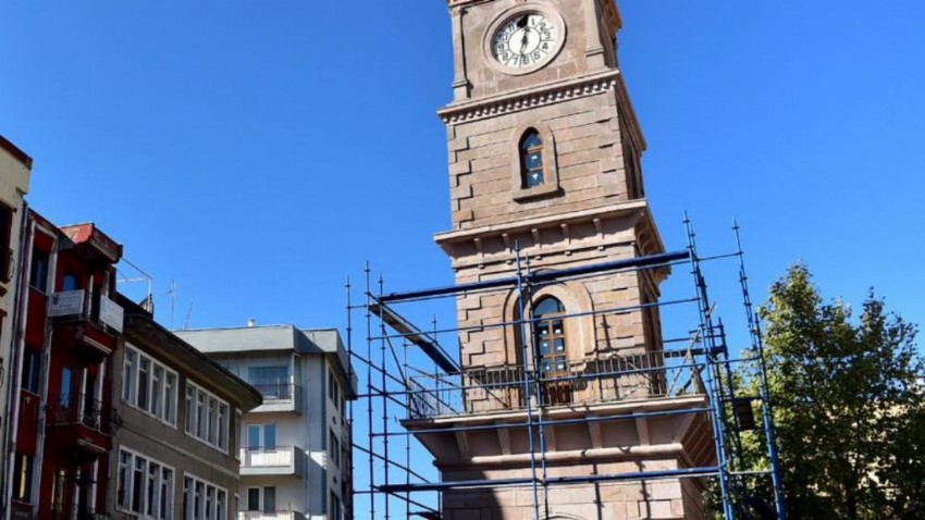 Tarihi Saat Kulesi'nde restorasyon çalışmaları sona yaklaşıyor