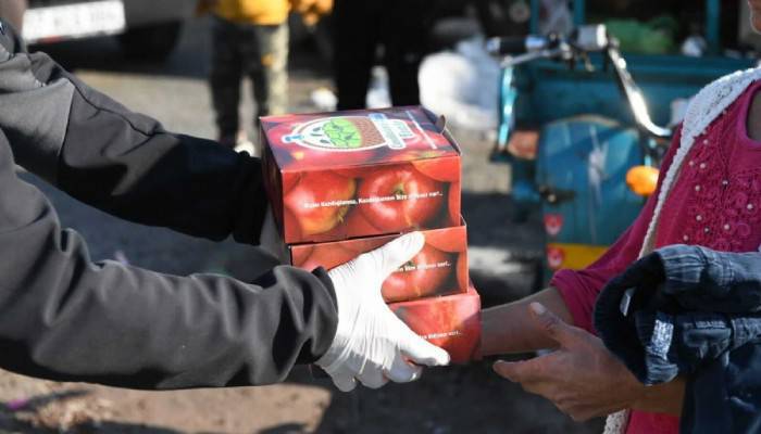 Bayramiç elması dağıtımları sürüyor