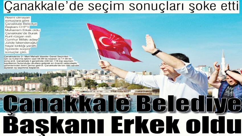 Çanakkale Belediye Başkanı Erkek oldu