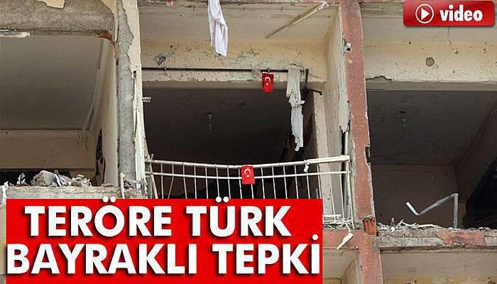 Vatandaştan teröre Türk bayraklı tepki