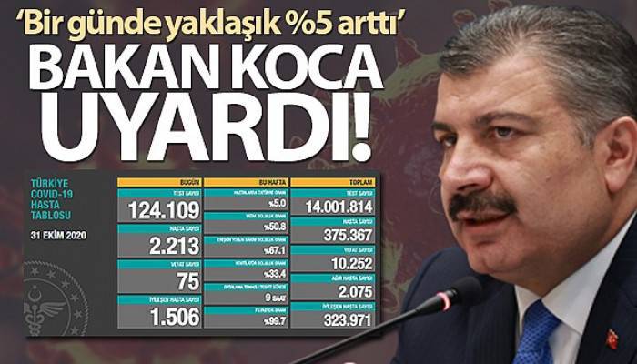 Türkiye'de son 24 saatte 2213 kişiye Kovid-19 hastalık tanısı konuldu