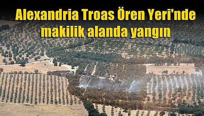 Alexandria Troas Ören Yeri'nde makilik alanda yangın