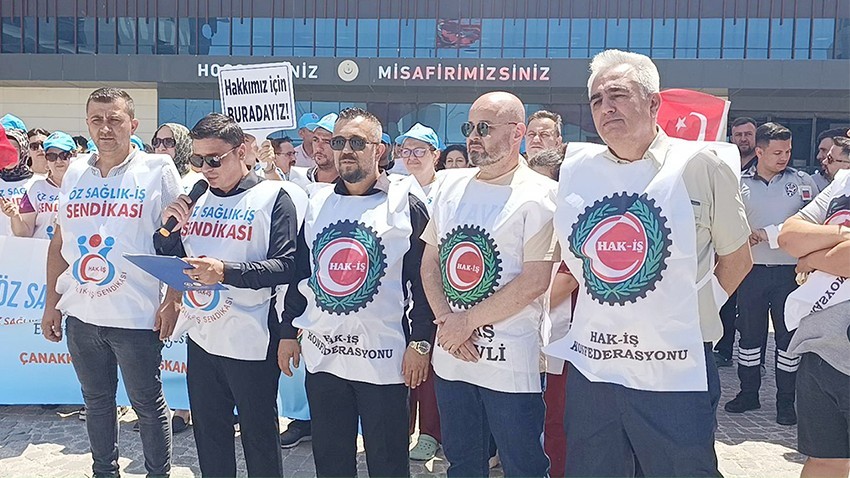 HAK-İŞ üyelerinden Çanakkale’de basın açıklaması