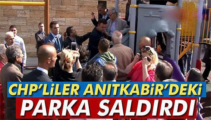 CHP’liler Anıtkabir’deki parka saldırdı