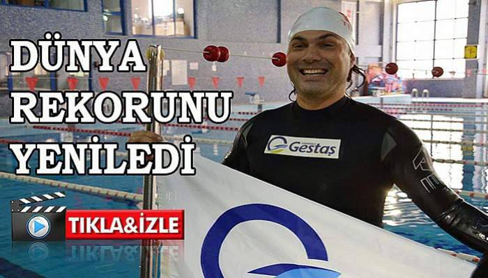 Suyun altında tek nefeste 82.57 metre yürüdü