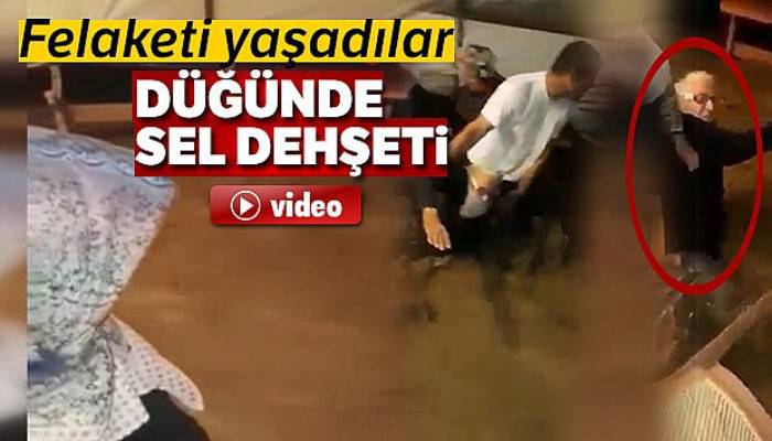 Aksaray'da düğün çadırında sel paniği