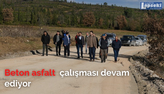 Beton asfalt  çalışması devam ediyor