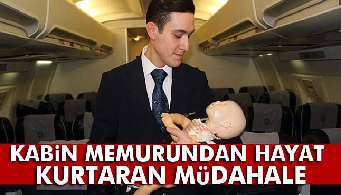 Kahraman kabin memuru 1,5 aylık bebeğin hayatını kurtardı