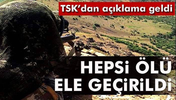 TSK'dan açıklama geldi! Hepsi ölü ele geçirildi