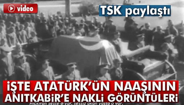 TSK, Atatürk'ün naaşının Anıtkabir'e nakli görüntülerini paylaştı