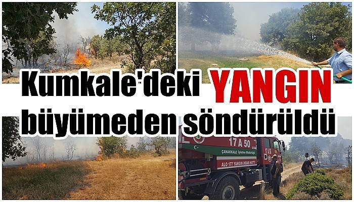 Kumkale'deki yangın büyümeden söndürüldü (VİDEO)