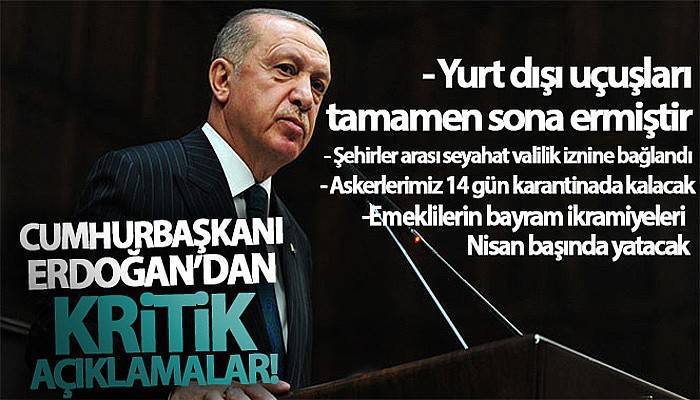 Cumhurbaşkanı Erdoğan'dan koronavirüs tedbirlerine ilişkin açıklama!